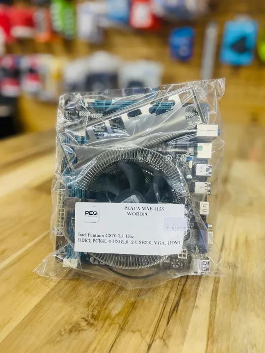 Kit Placa Mãe 1155 Processador Pentium G870 e Cooler - Foto 3