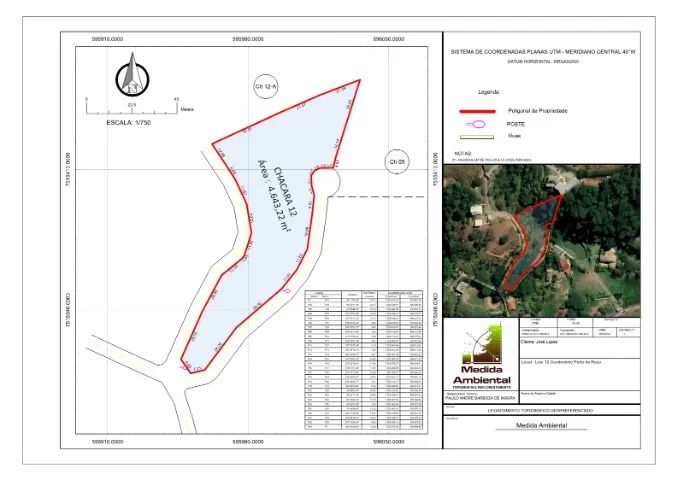 Chácara pronta para construir com área de 4.643,22 m²