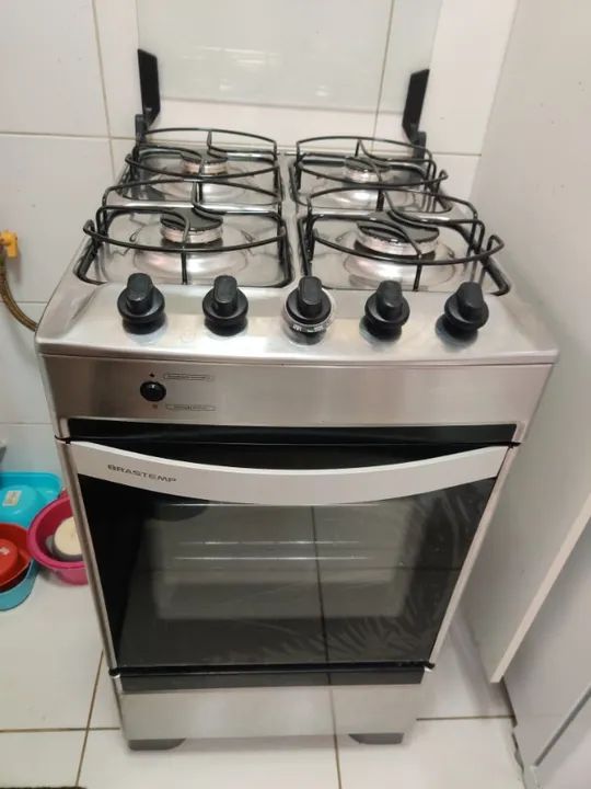 Fogão 4 Bocas Brastemp Inox seminovo - Foto 3