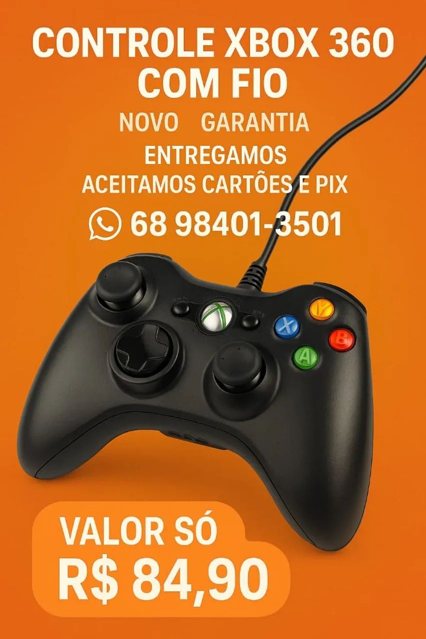 Controle Xbox 360 Novos Garantia Entregamos Aceitamos Cartões e Pix  - Foto 2