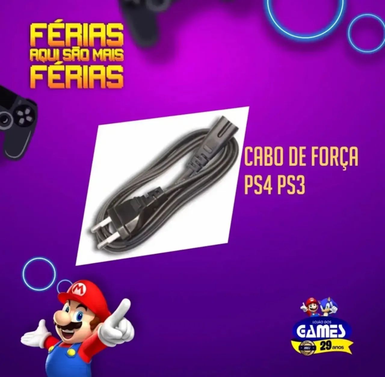 Cabo de força PlayStation 