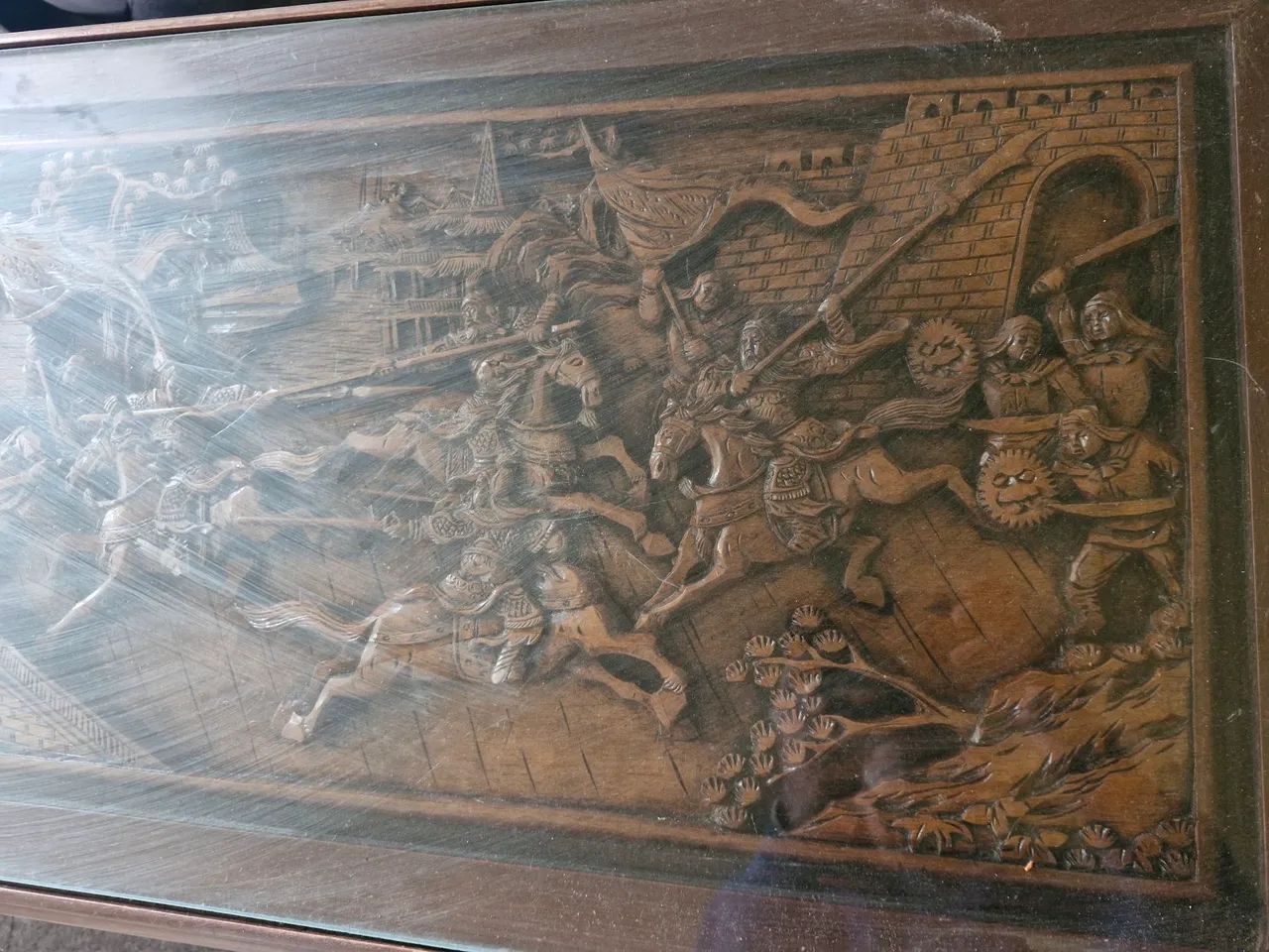 MESA de centro chinesa entalhada a mão 