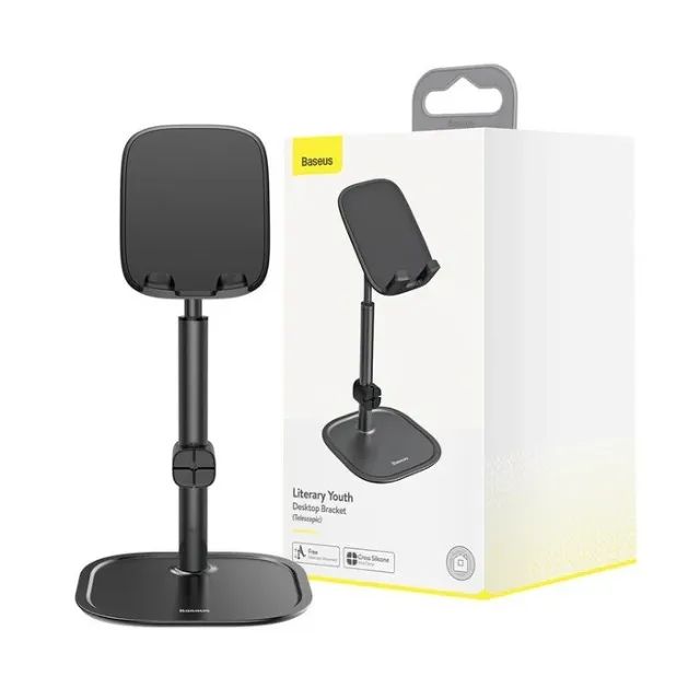 Suporte De Mesa Alumíno Ajustável Para Celular Tablet Baseus Cor Preto - Foto 2
