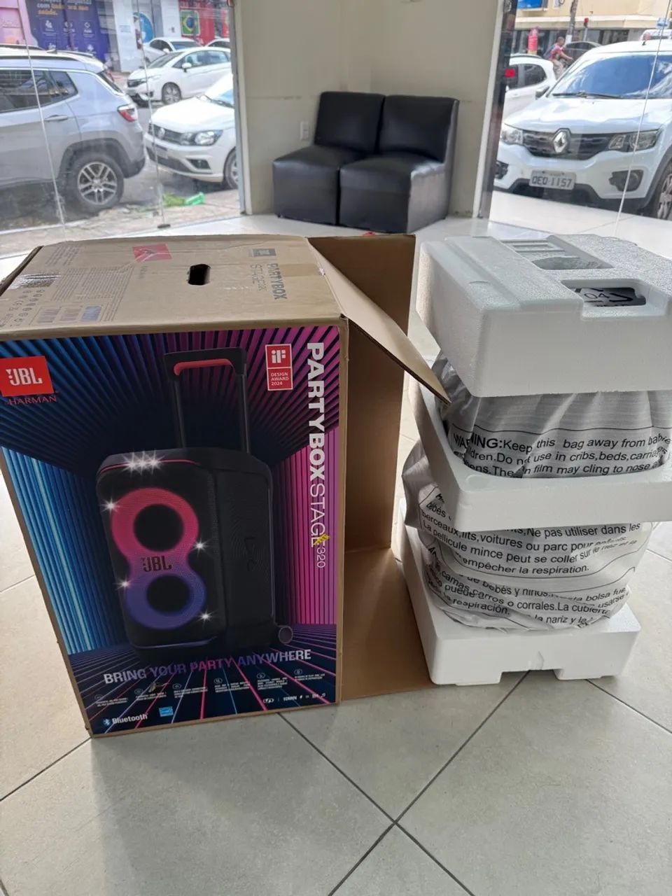 Caixa de Som JBL Partybox Stage 320 Com NF ( 4 meses de uso ). - Foto 5