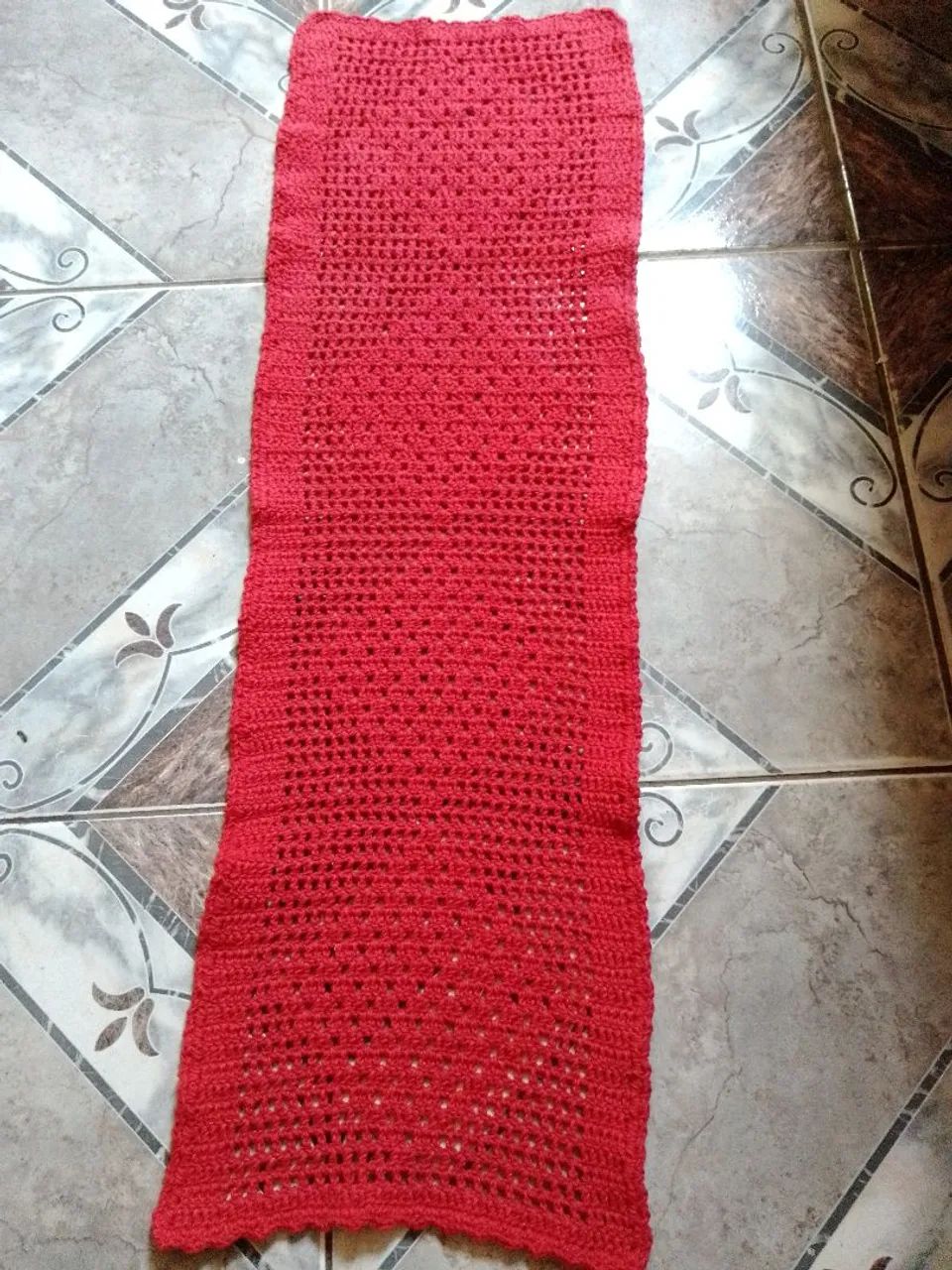 Tapete de Crochê Vermelho - Foto 3