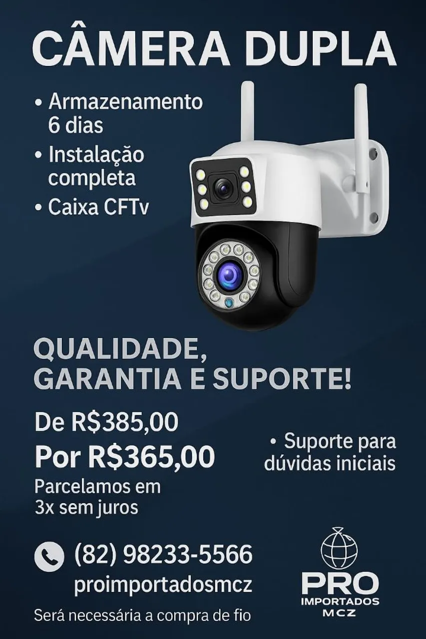 Câmera Dupla de Segurança com Instalação Completa