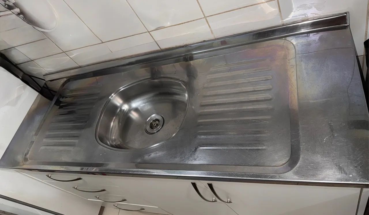 Pia de cozinha em aço inox 1,53m x 0,55m - Foto 5