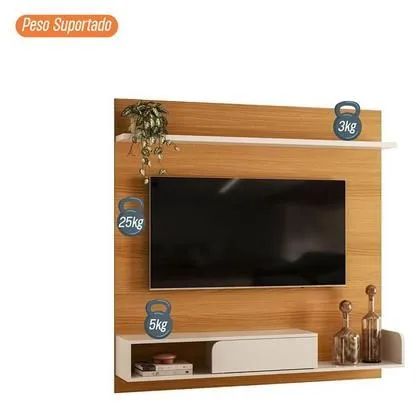 Painel para TV até 55 Polegadas Suspenso 1.36 Evo Cinamomo / Off White Hb<br><br> - Foto 3