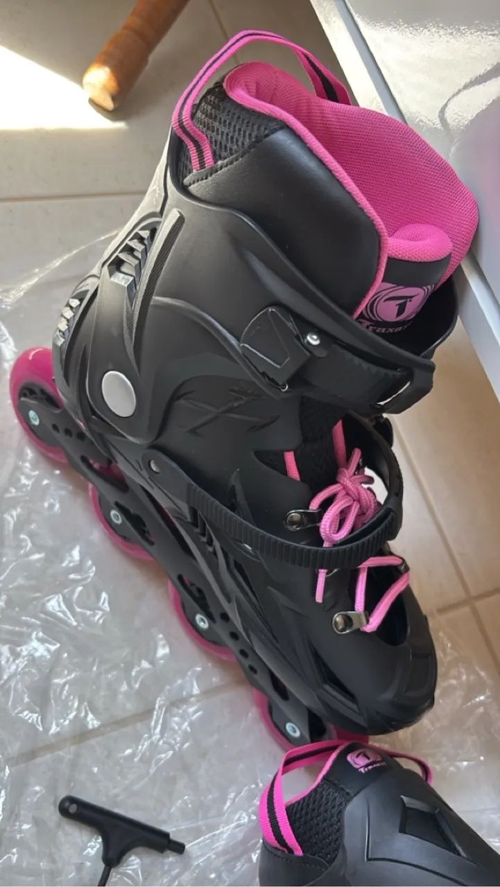 Patins Rollerblade - Preto e Rosa - Foto 3