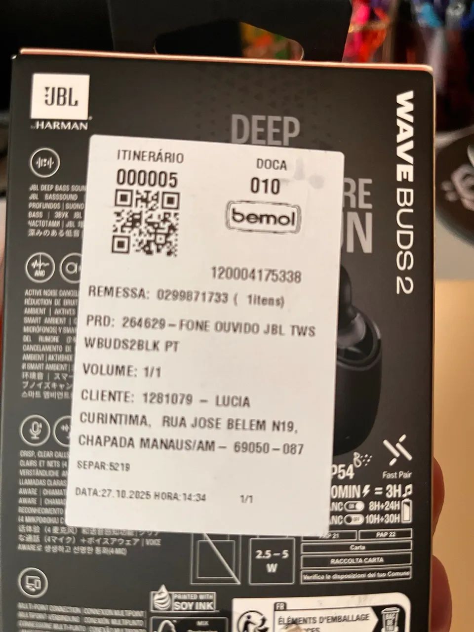 Fone de ouvido novo JBL sem fio64308567820675121