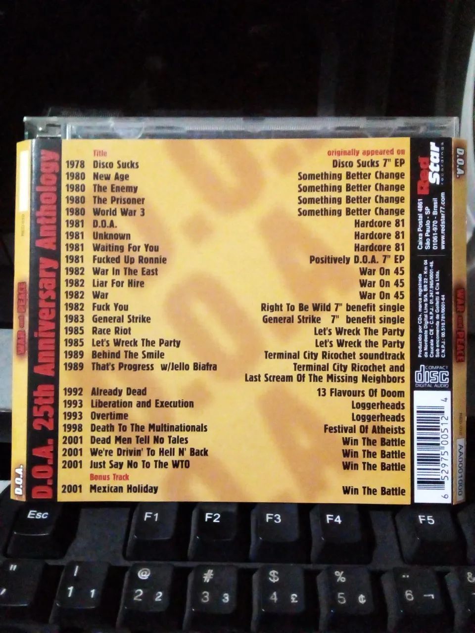 CD D.O.A. - War and Peace - Foto 3