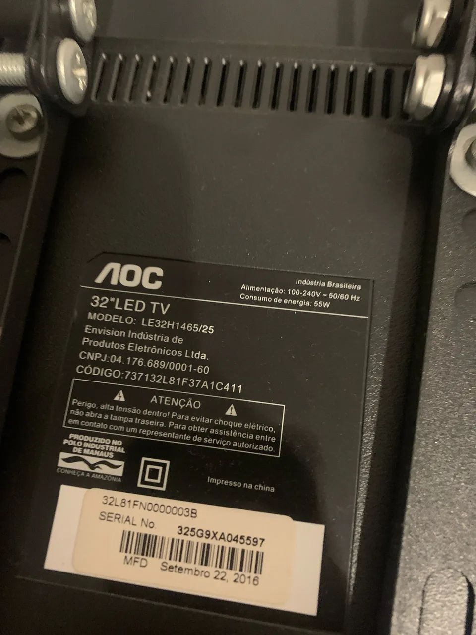 TELEVISÃO AOC LED 32 polegadas - Foto 3
