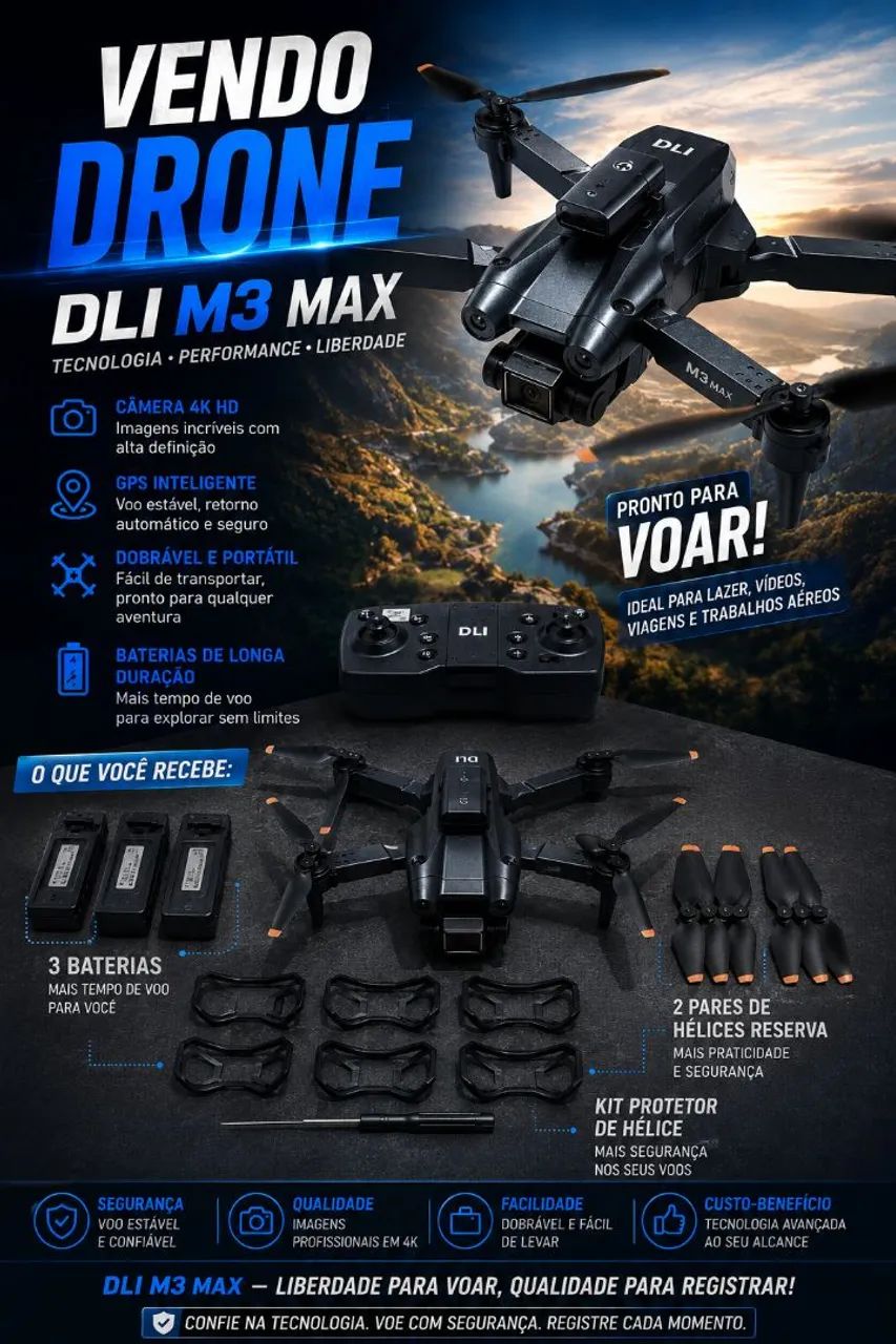 Vendo Drone DLI M3 MAX,em Belo Horizonte MG. Telefone *