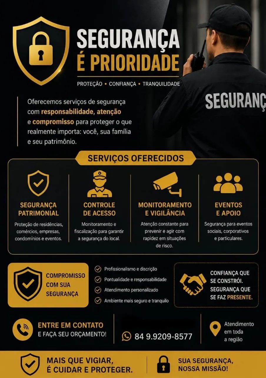 Segurança Patrimonial, Eventos e Vigilância