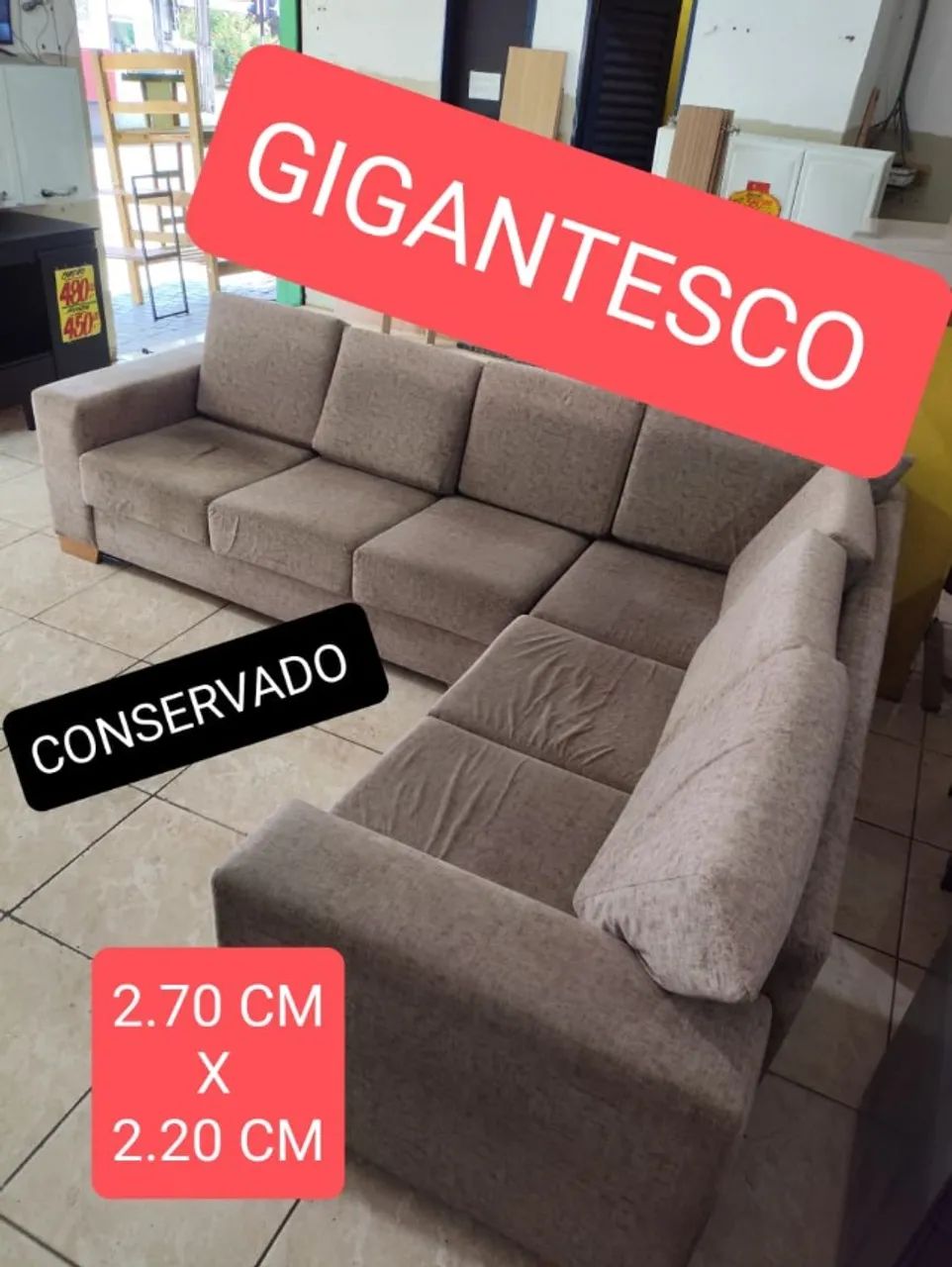 SOFÁ CANTO GIGANTESCOO, SEMI-NOVO