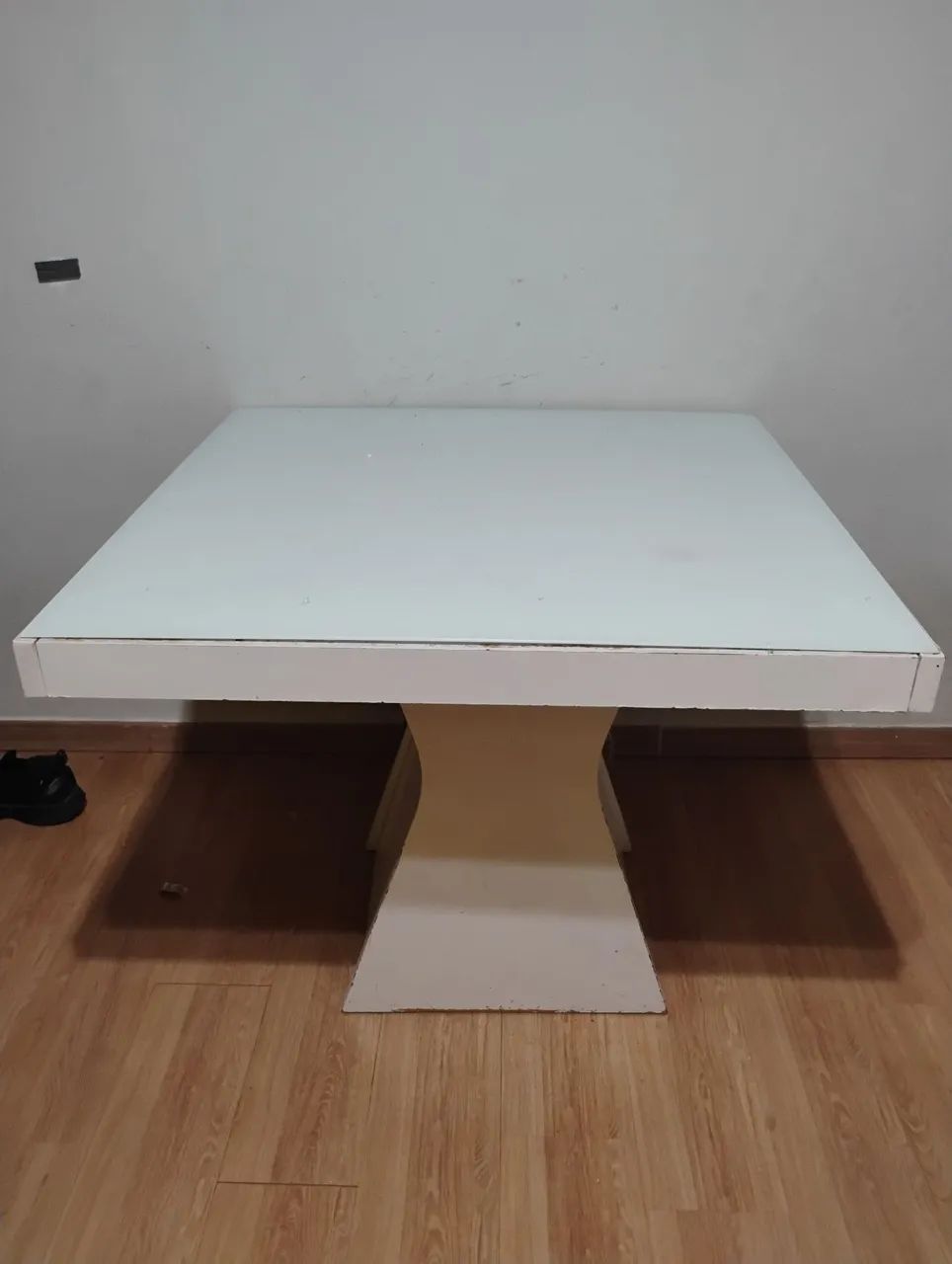 Mesa tampo madeira com vidro 100 - Foto 2
