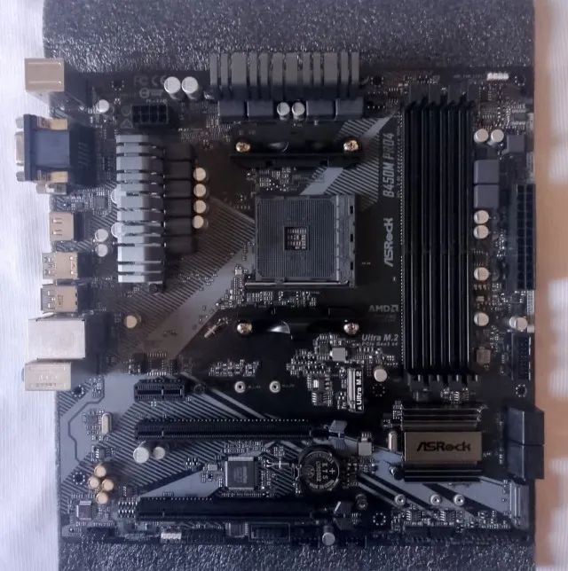 Placa-mãe OEM ASRock B450M Pro4 AMD AM4 MATX DDR4 - Foto 4