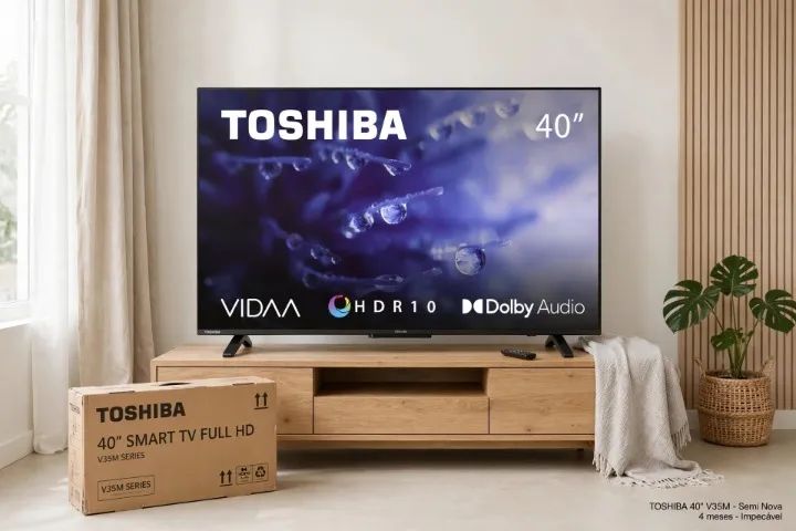 TOSHIBA 40" SMART FULL HD V35M - SEMI NOVA - R$ 1.100  Vendo TV Toshiba 40 polegadas model - Foto 4