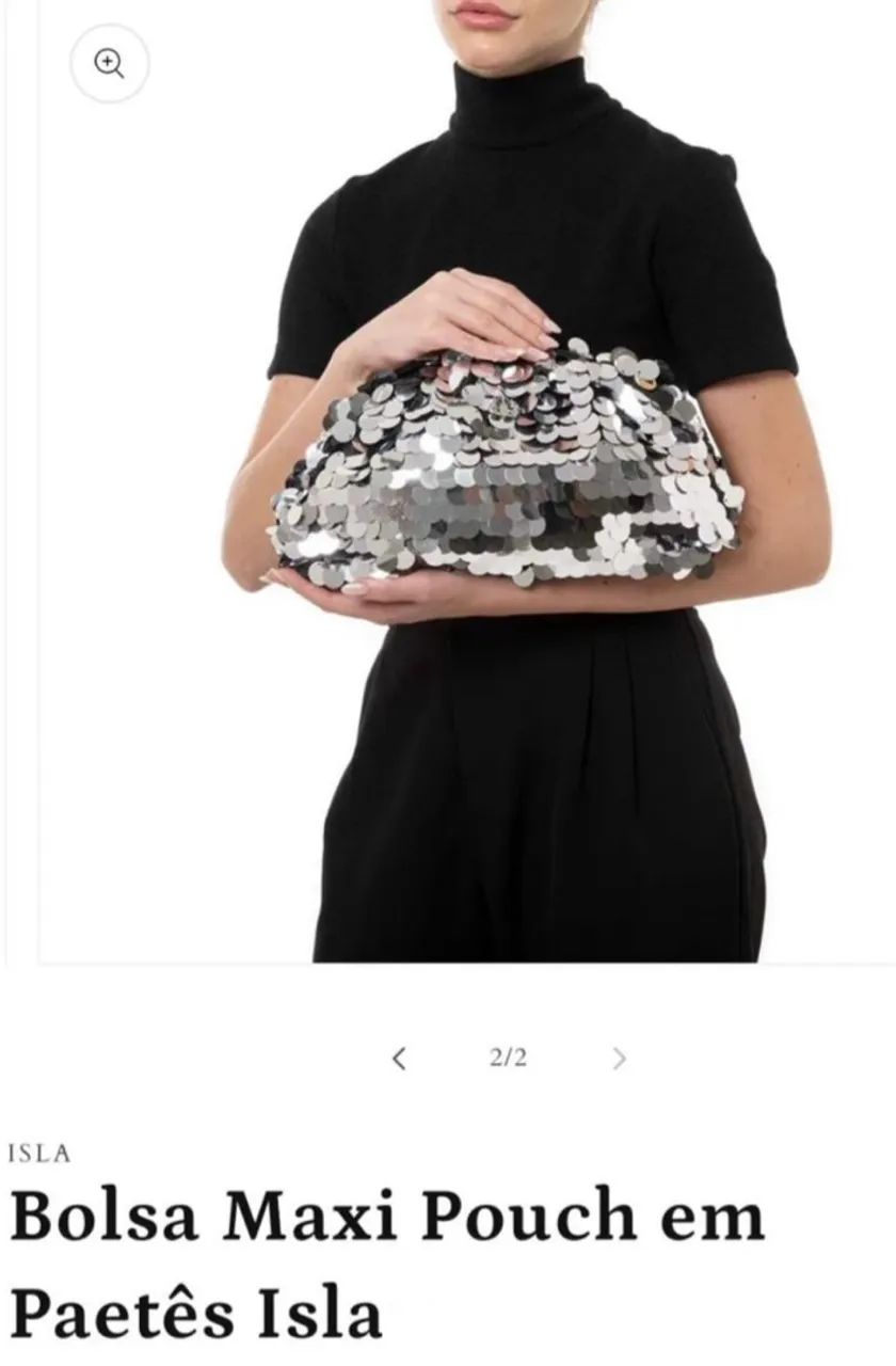 Bolsa Maxi Pouch em Paetês Isla - Foto 3