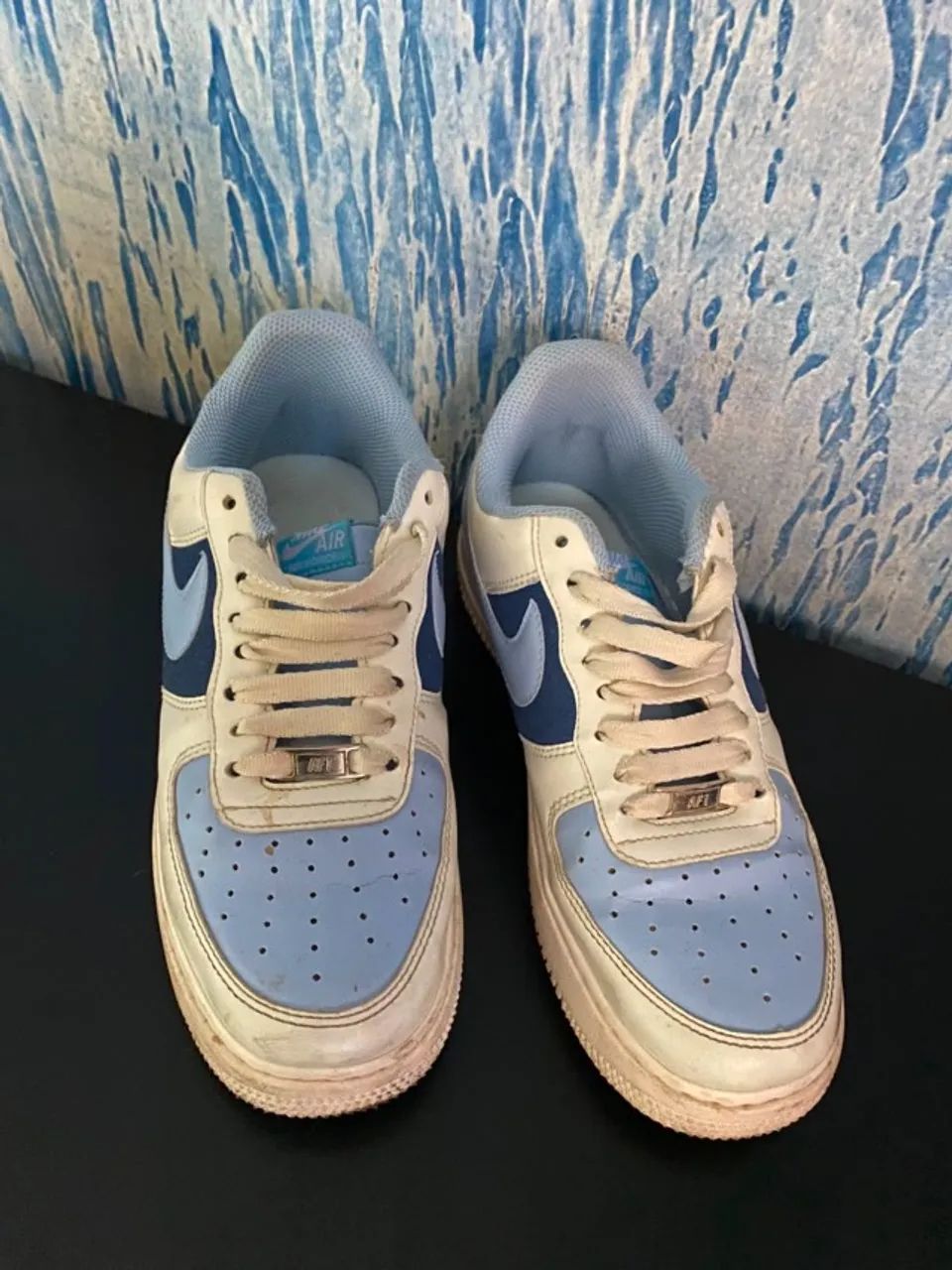 Tênis Nike Air Force Azul Usado - Foto 2