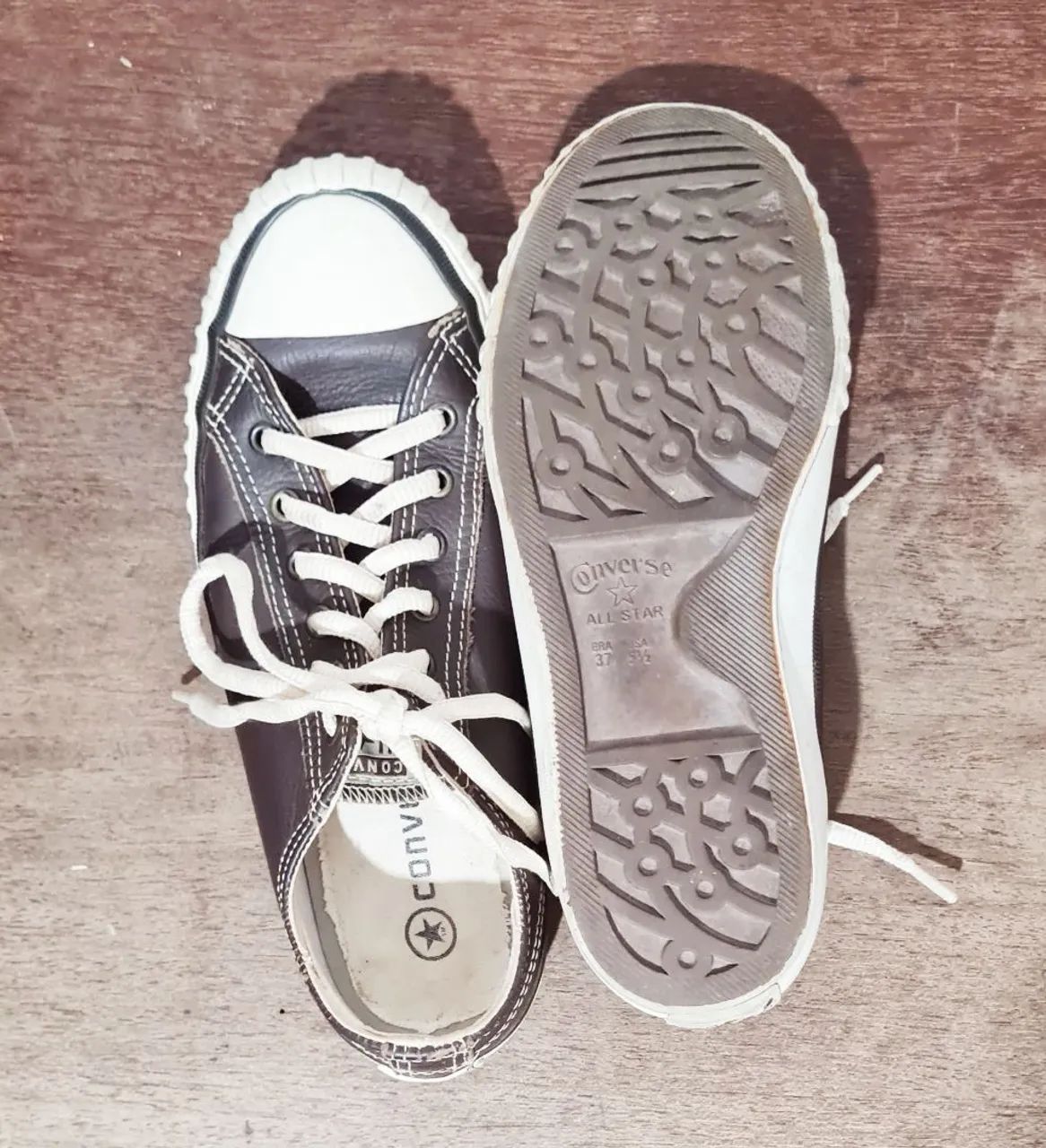 Tênis All Star couro marrom lindo - Foto 2