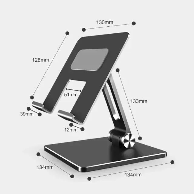 Suporte De Mesa Alumínio Dobrável Grande Para Tablet - Foto 2
