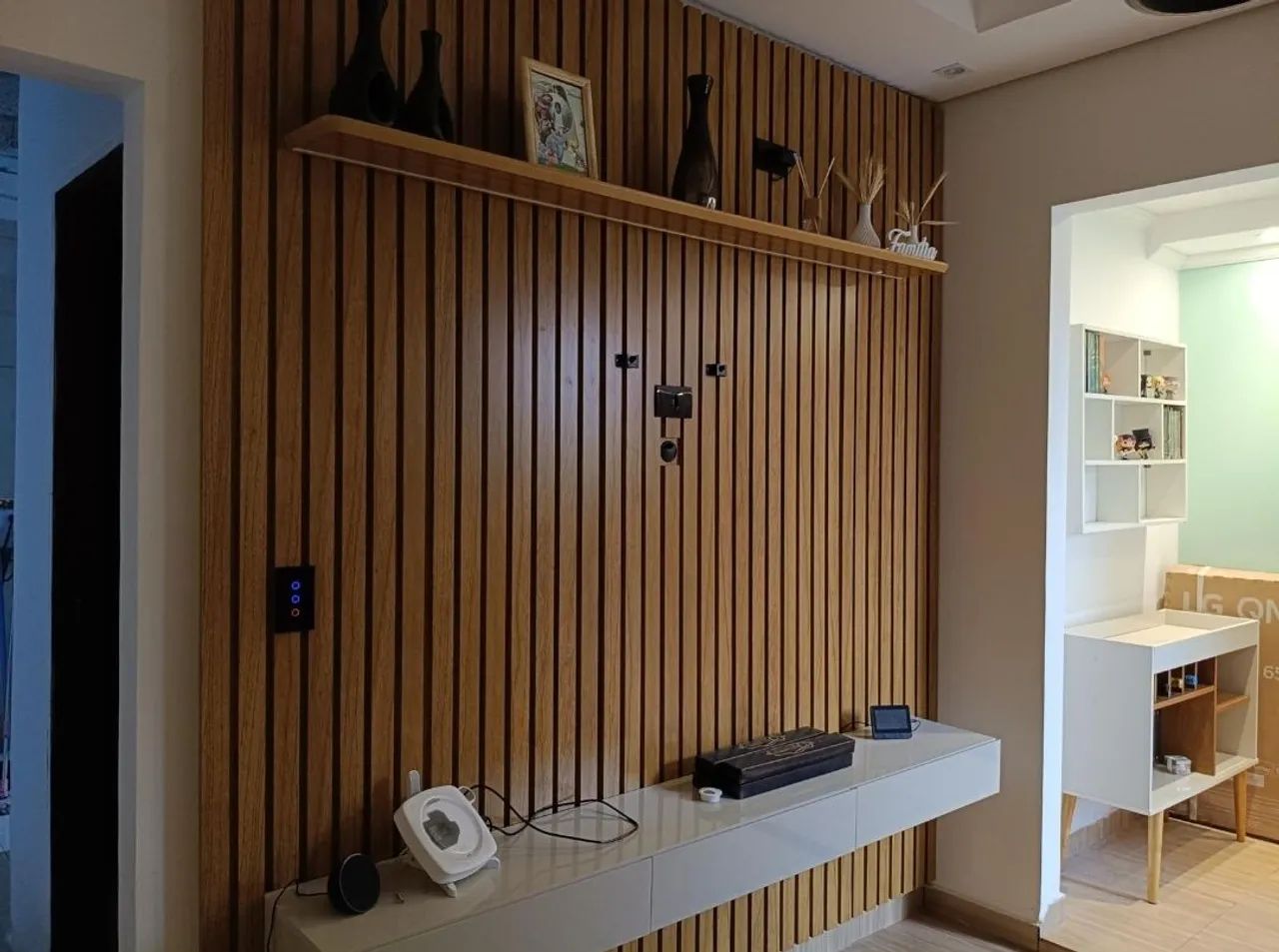 Painel Home Gelius ripado 100% mdf suporta TV até 75 polegadas  / Receba em 24h  - Foto 3