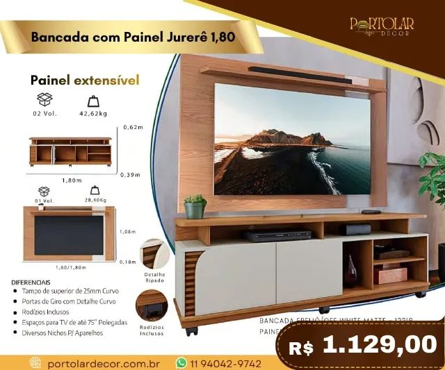 Bancada com painel Jurerê 1, 80 a pronta entrega 