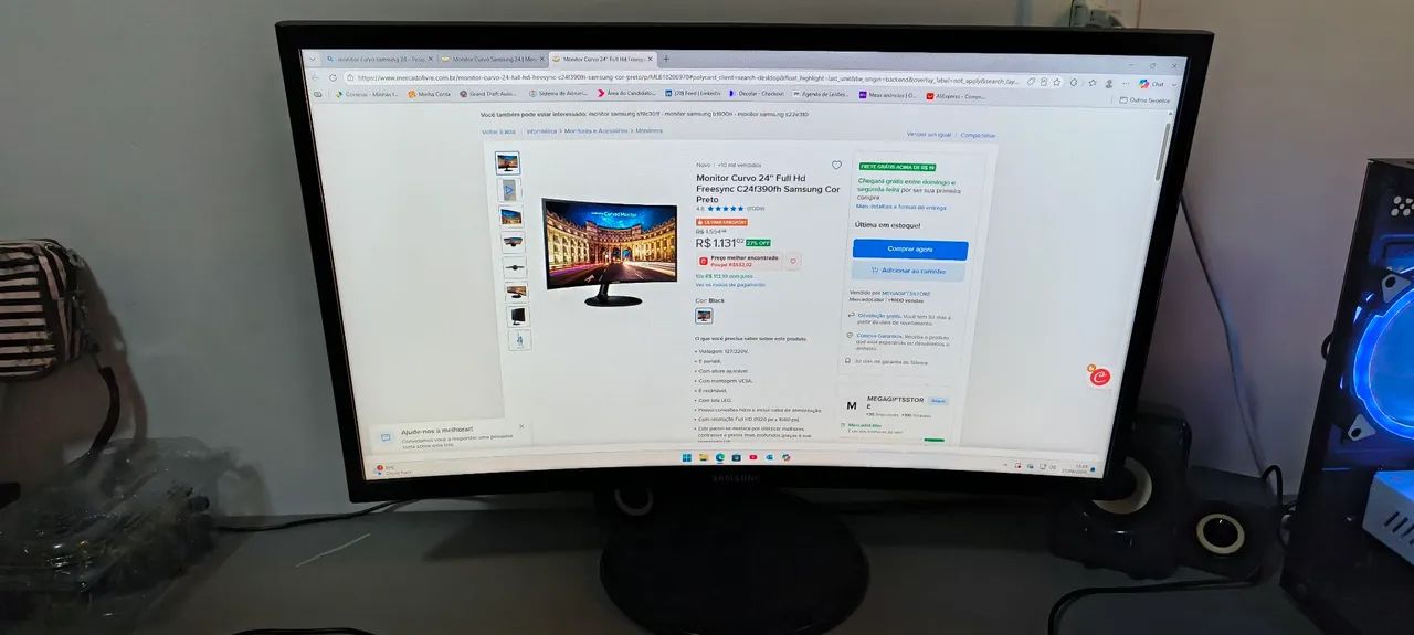 Monitor 24 polegadas curvo Samsung  - Foto 5