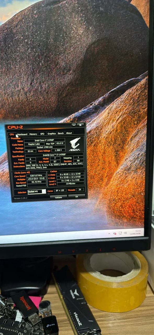 PROCESSADOR I7 14700F + B760M AORUS ELITE 