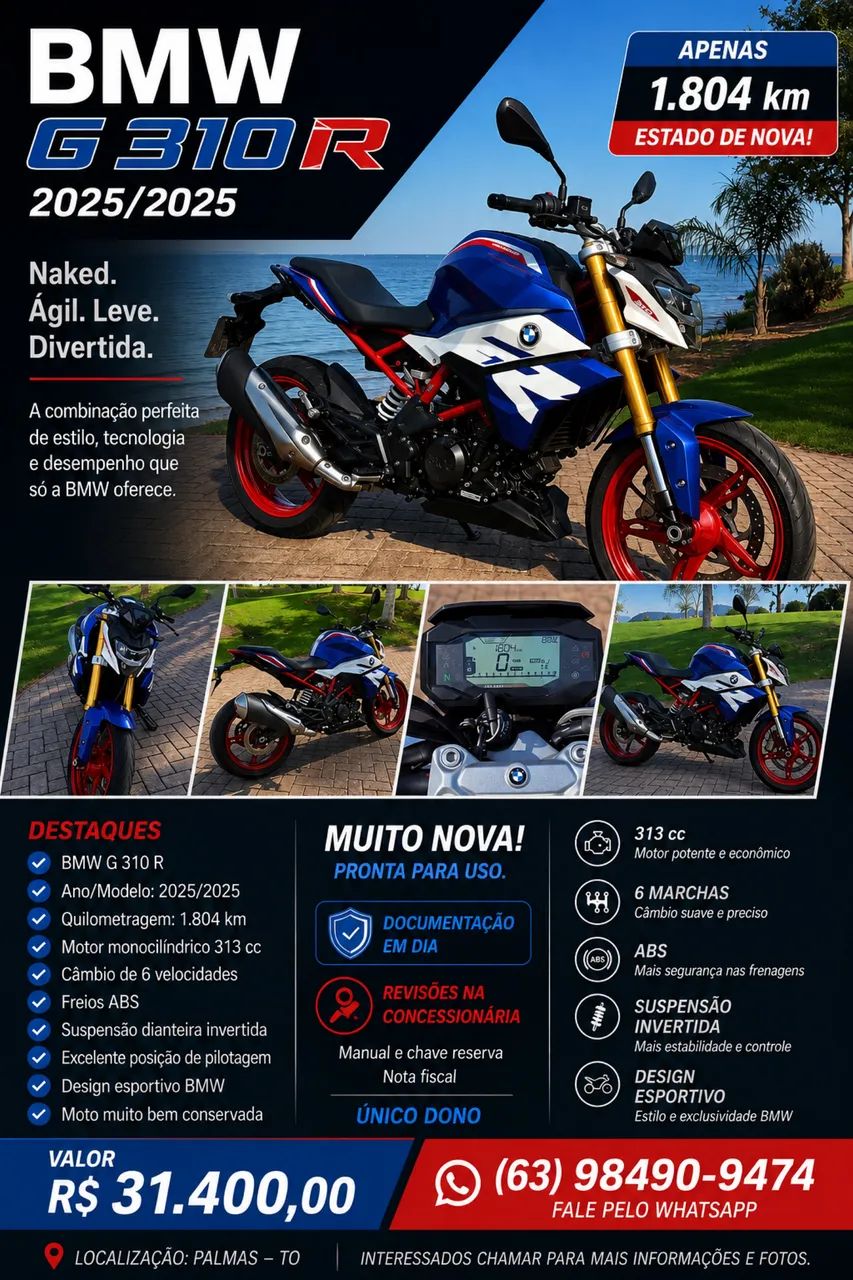 BMW G 310 R 2025 - Impecável - Foto 2