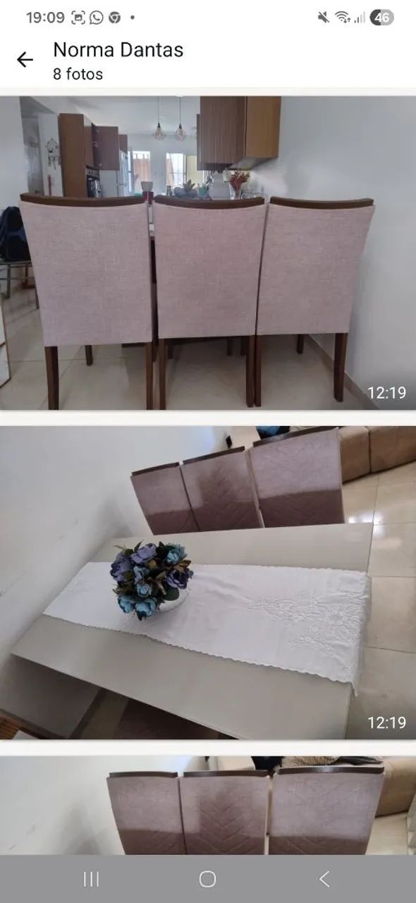 Mesa semi nova com 06 cadeiras