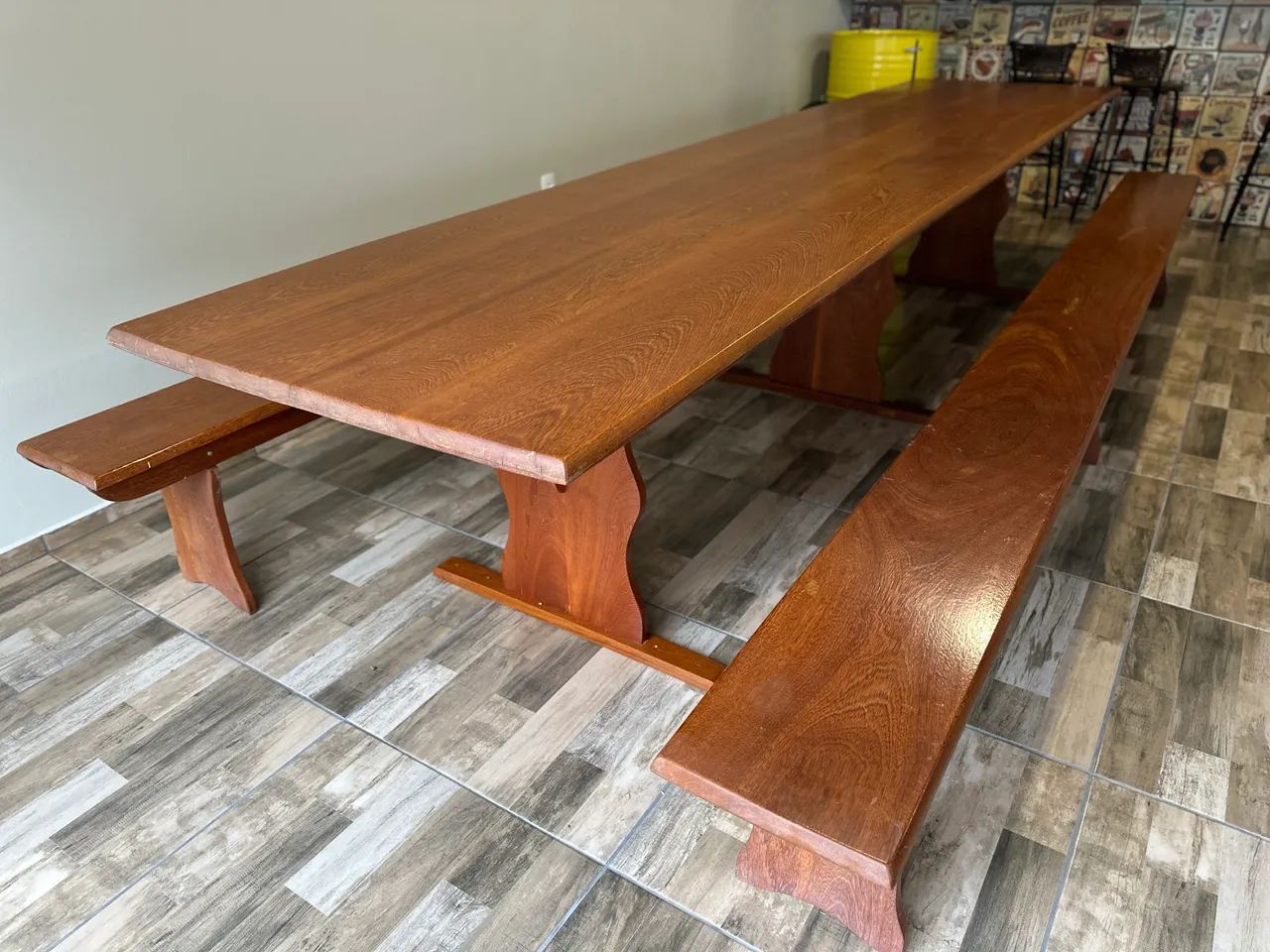 Mesa Angelim 4m com bancos (madeira de lei) - Foto 2