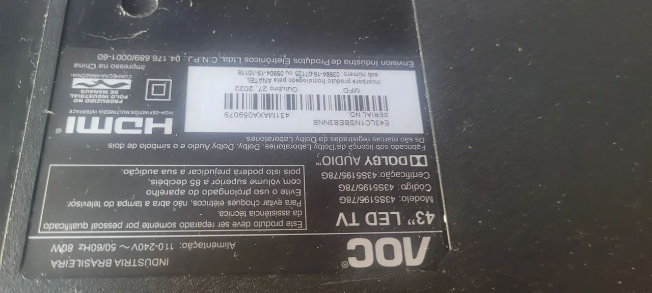 SmRt TV Roku da aoc 43 tela quebrada  - Foto 3
