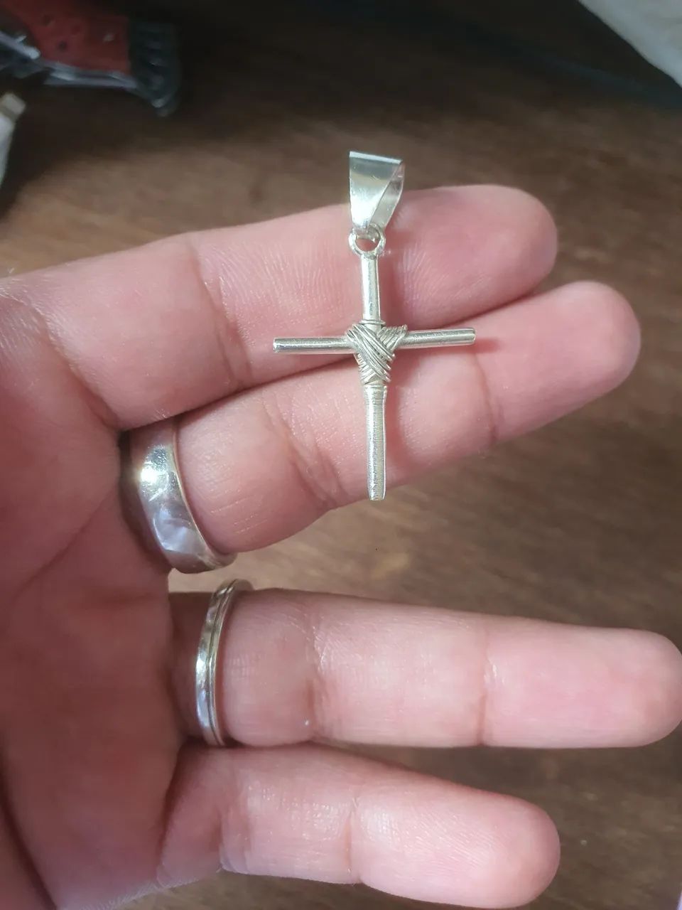 Crucifixo 100% prata 950k.