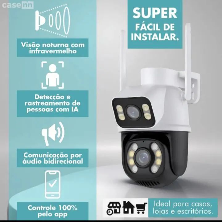 Câmera de Segurança Wi-Fi 360° com Visão Noturna e Áudio - Foto 2