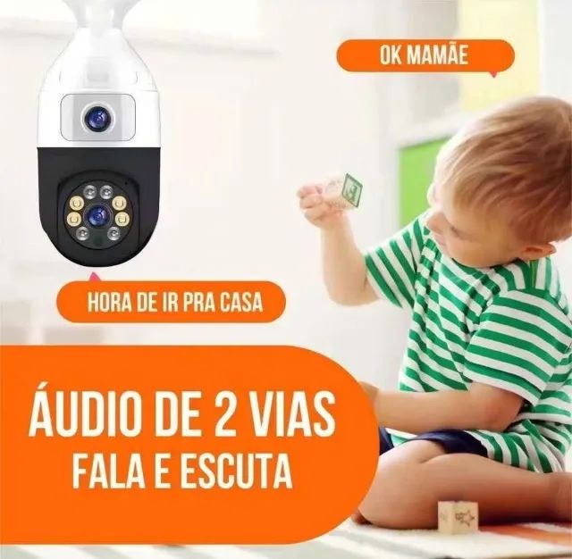 Câmera Lâmpada Soquete, dupla Lentes , uso interno. - Foto 3