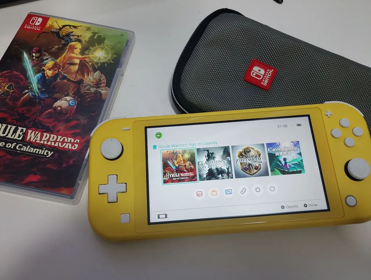 Nintendo switch lite com 3 jogos original 