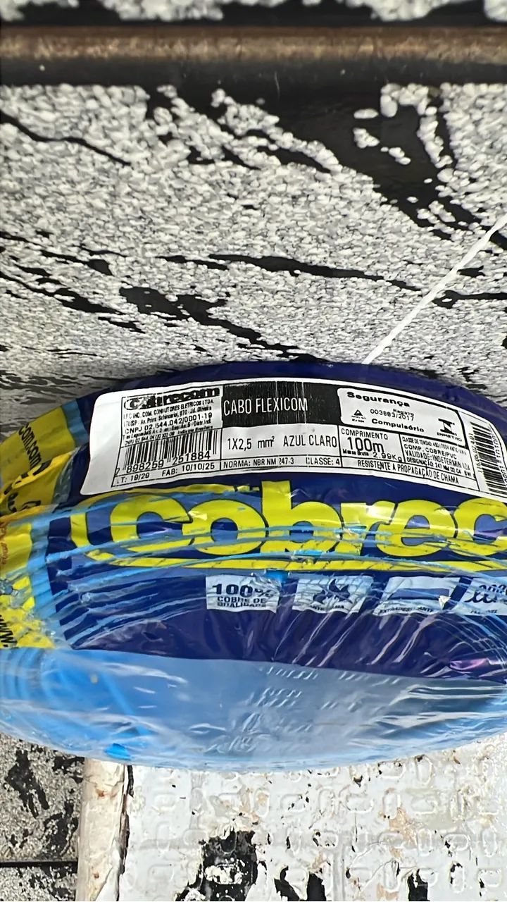 1 - Peça de cabo 2/5 AZUL CLARO COBRECOM