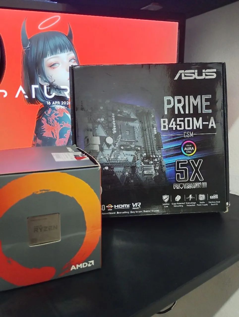 Ryzen 5 2600 e placa Asus b450M-A - Peças de Hardware - Parque