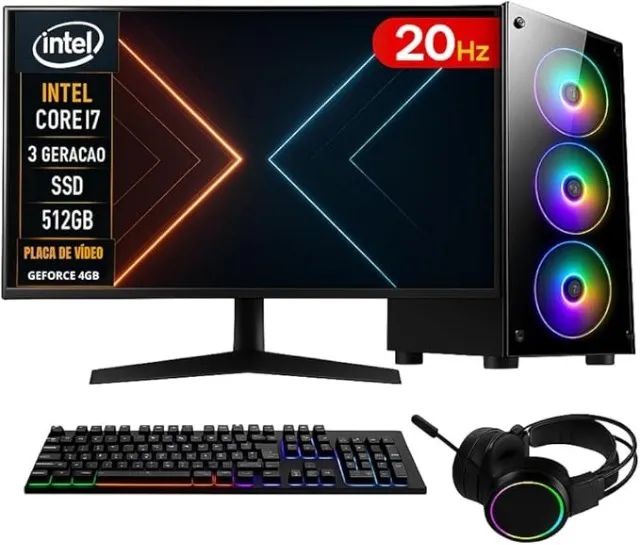 PC GAMER COMPLETO INTEL CORE I7 16GB RAM PLACA DE VIDEO GEFORCE 4GB SSD 512GB