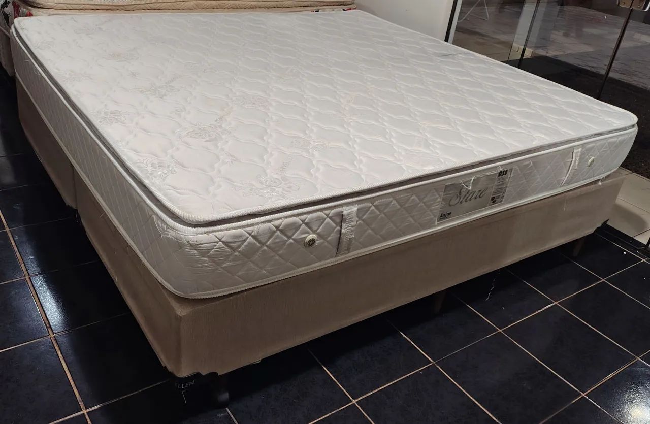 Cama box king colchão de espuma densidade 50 - Foto 5