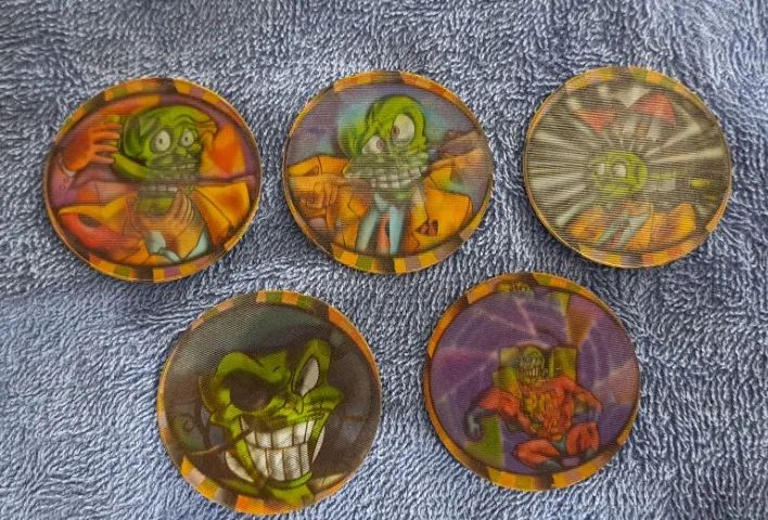 LOTE RARO COM 5 GIGAN TAZOS PRATA O MÁSKARA ELMA CHIPS Nº 51 AO 55 COMPLETO - Foto 2