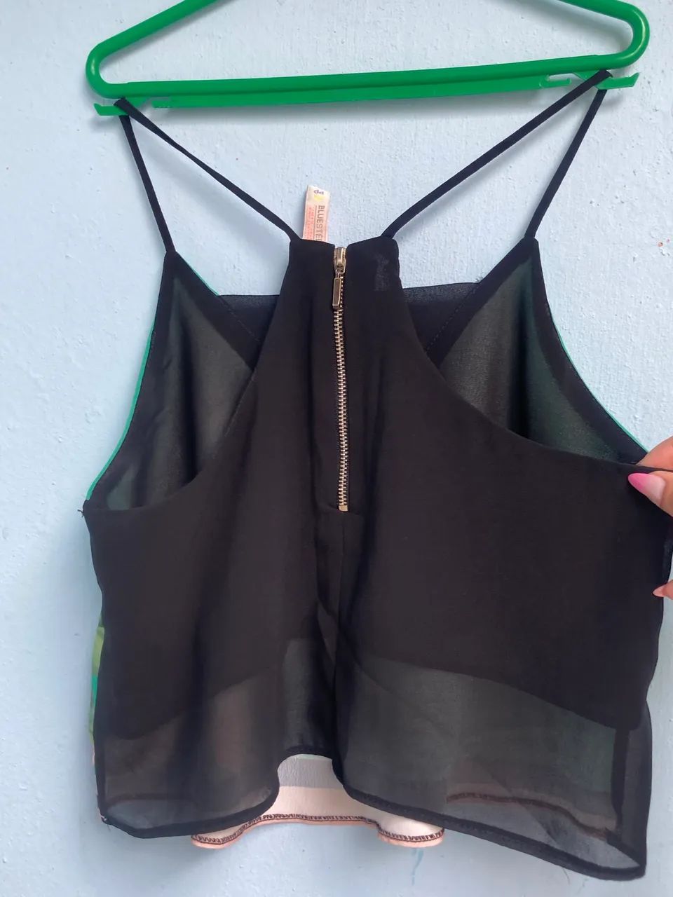 Regata Feminina Estampada Verde, Tam PP (Nova) - Foto 4