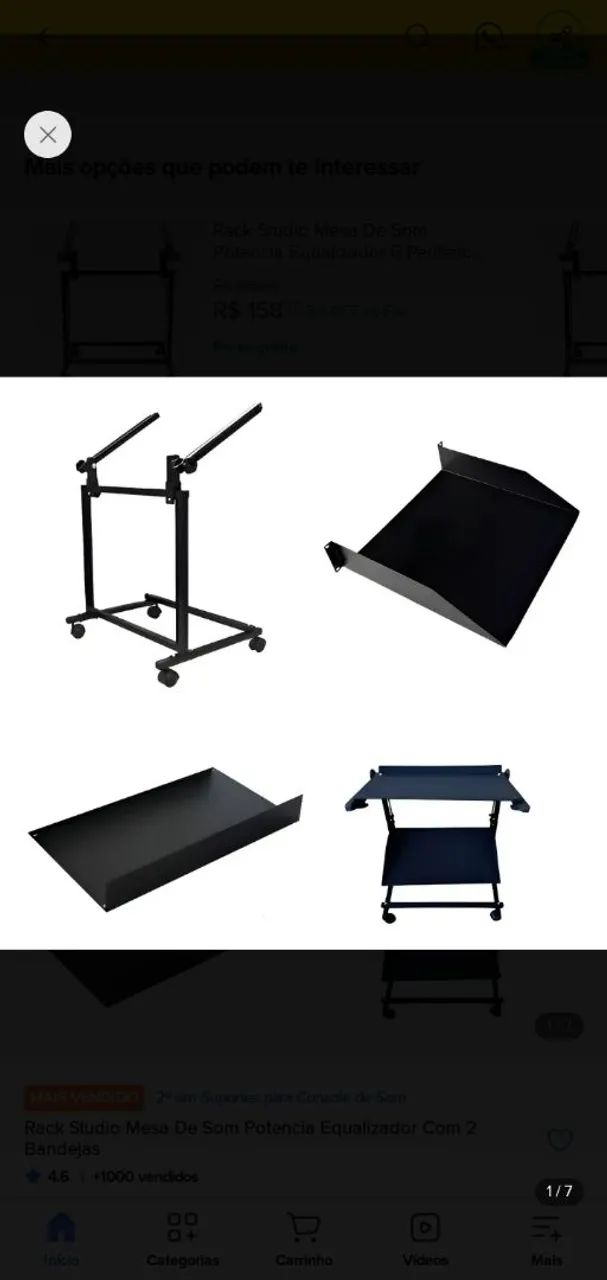 Rack mesa de som 