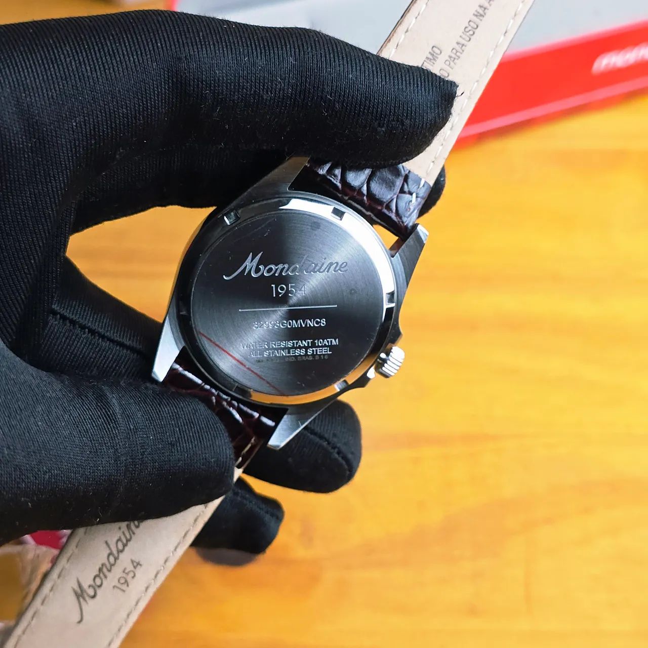 Relógio Mondaine 1954 Automático 40mm couro marrom  - Foto 3