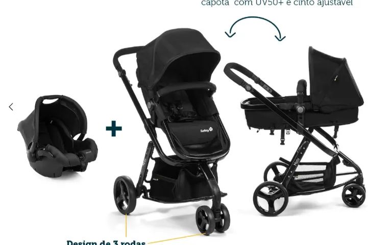 Carrinho e bebe conforto saffety 