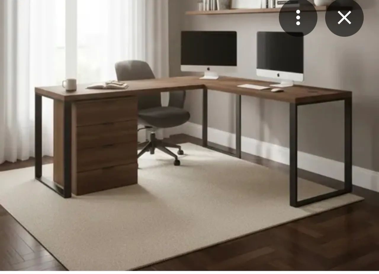 Mesa de Escritório em L com Gaveteiro - MDF - Foto 3