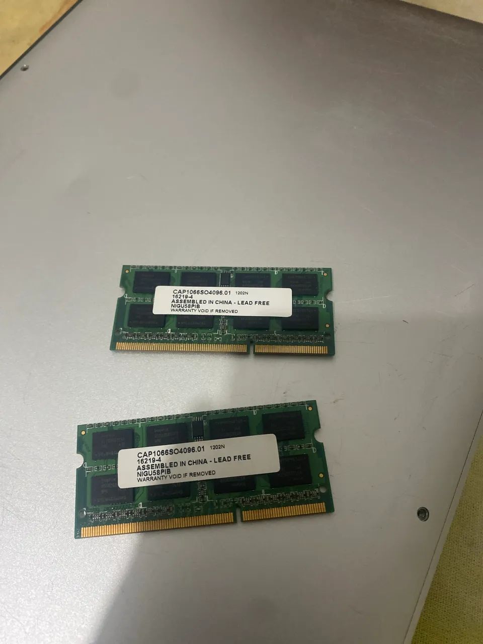 Dois pentes de memória ram para notebook ddr3 
