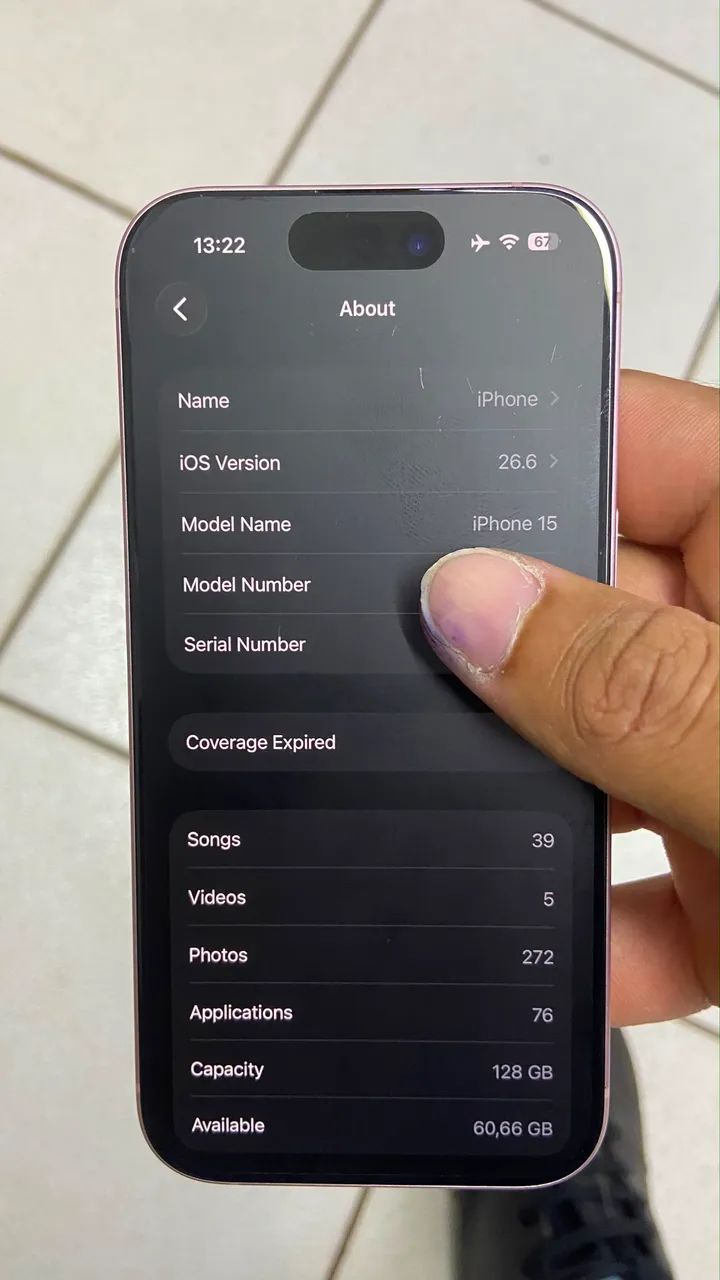 Vende-se iPhone 15 - Rosa - 128 GB - Bateria 86% - Foto 3